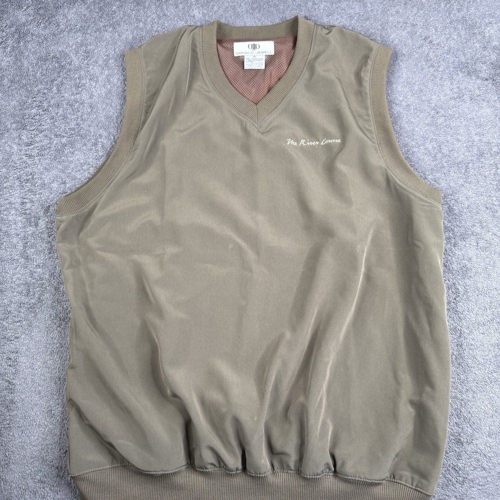 Donald Jewell Vest‎ XL Mens Extra Large Brown Pullover Golf Performance Outdoor